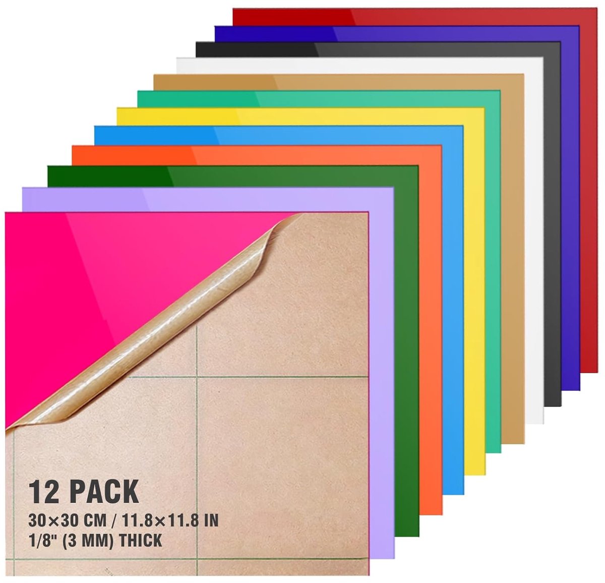 SnelShoppen - Acrylaatplaten 12,2 x 20 cm, DIY PVC Bladen voor Sieraden, Creatieve Klussen, Tentoonstellingsframe, Mat Afwerking, Eenvoudig te Snijden