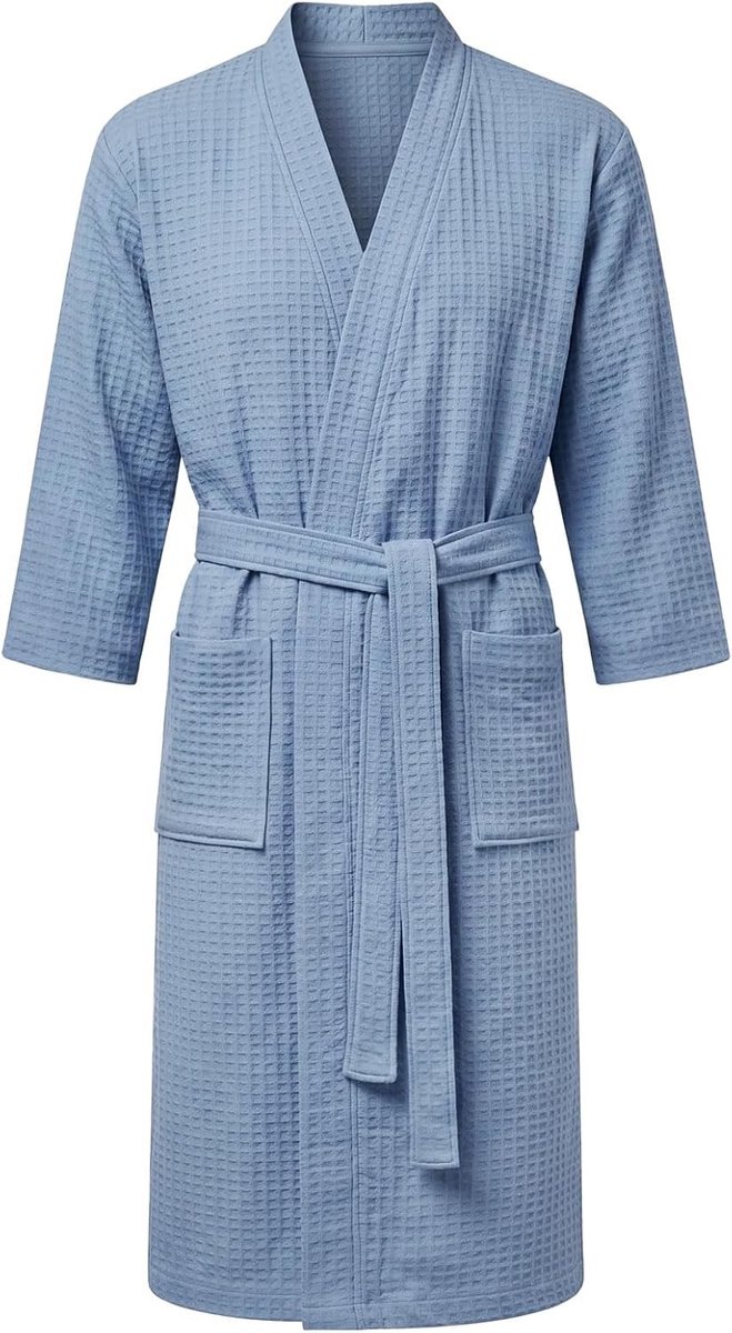 Unisex Wafelbadjassen van Lichtgewicht Badstof voor Douche en Spa - Comfortabele Loungewear met Zakken en Ideaal voor Thuisgebruik