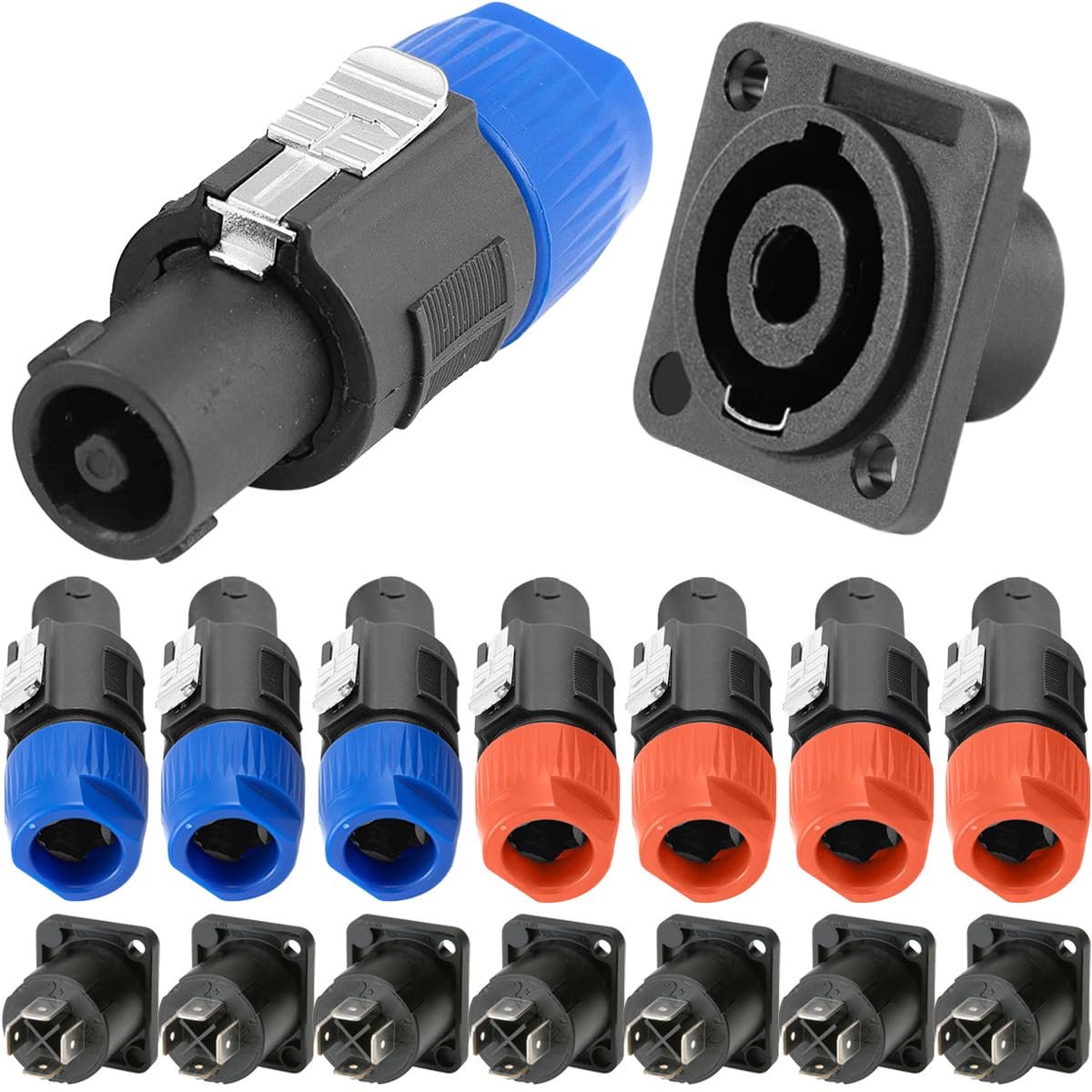 NL4FC for Speakon Connector 4 Pole Audio Male Plug Female Panel Mount Socket Speaker Twist Lock Adapter for Neutrik - ShopVlot