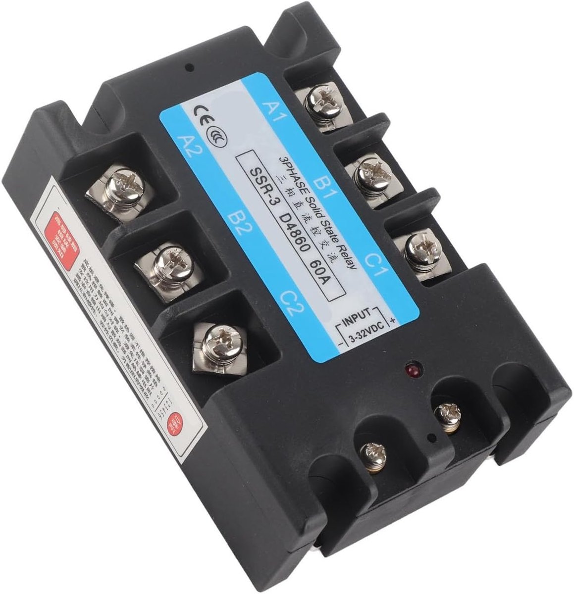 SnelShoppen - 3 Fase Halvegeleider Relais, SSR-3/032-4860A, DC-AC 480V Verdeelapparatuur, Corrosiebestendig, Vocht- en Stofbestendig, 60A