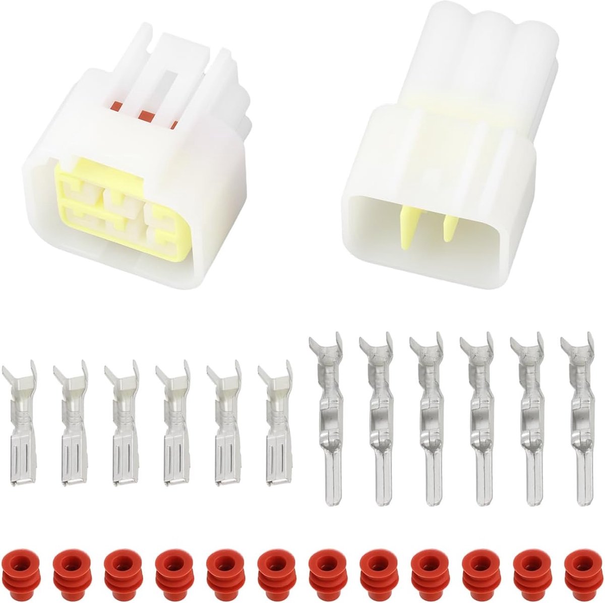SnelShoppen - 2 Sets Auto 6 Pin Waterdichte Elektrische Connector Kit 6187-6561 6180-6771 voor Auto Motorfiets ATV UTV Scooter Vrachtwagen