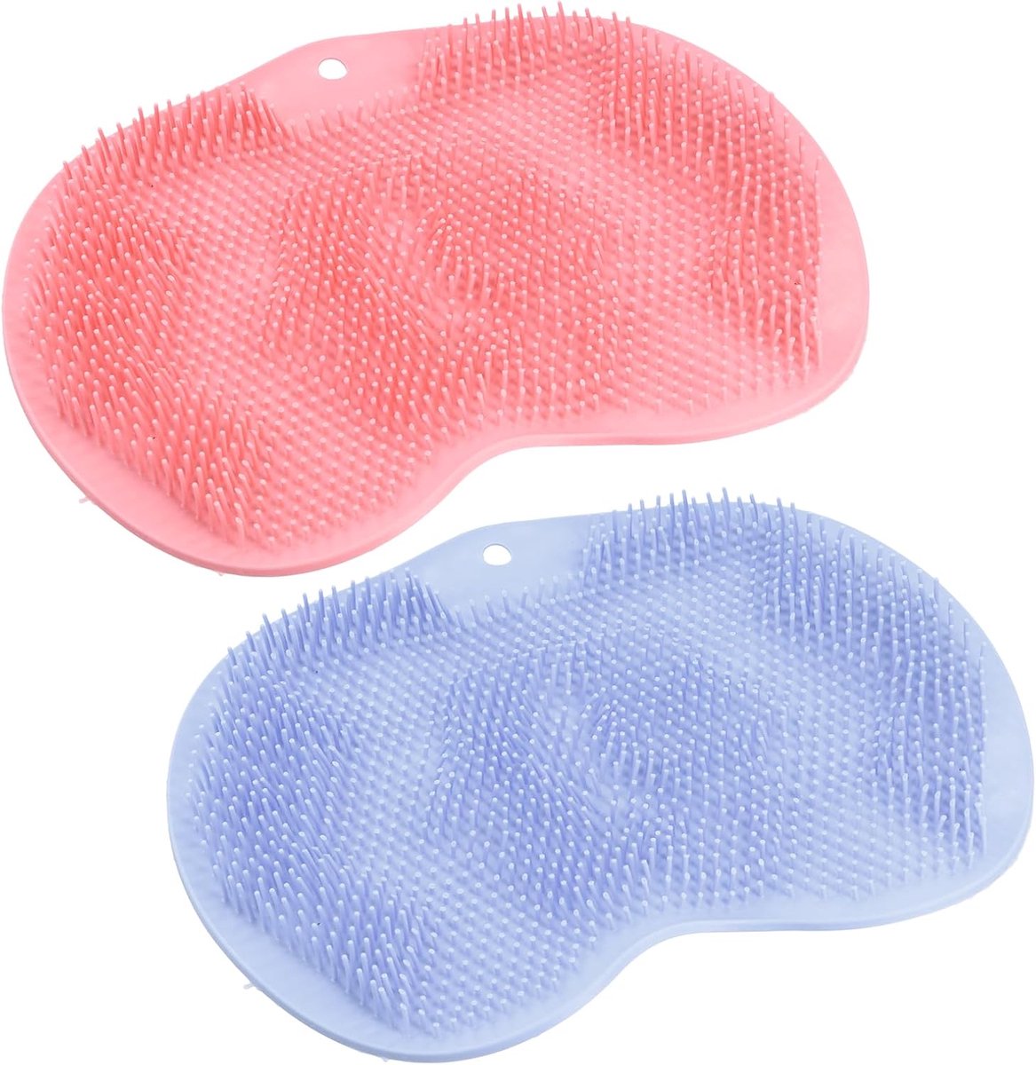 2 Pcs Foot Brush, Silicone Foot Wash Mat with Non-Slip Suction Cups, Massages Your Feet Without Bending, Foot Scrubber - ShopVlot
