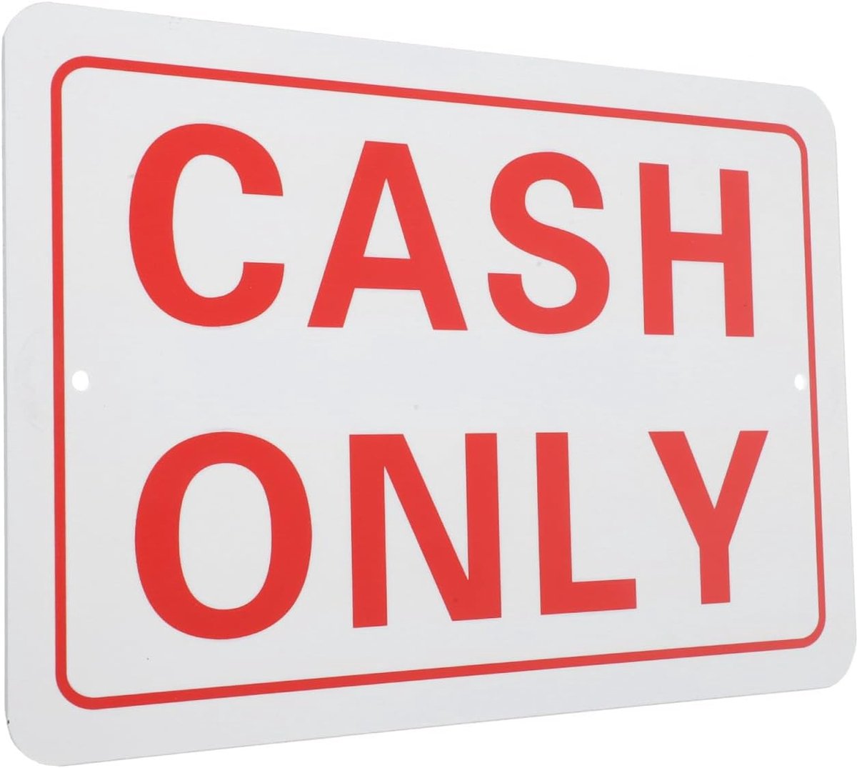 SnelShoppen - Cash Only Sign - Metaalbord 'Cash Only' - Geen Creditcards - Betalingsbord voor Winkels, Thuis, Restaurants, Bars en Hotels