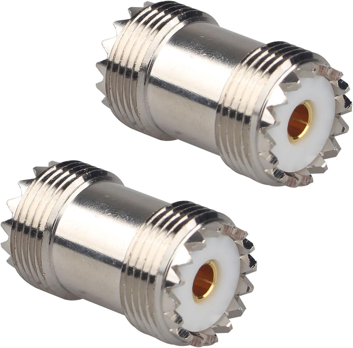 2PCS SO239 UHF Female to Female Adapter PL259 RF Coaxial Cable Connector Compatible with Wi-Fi CB Ham Radio - ShopVlot