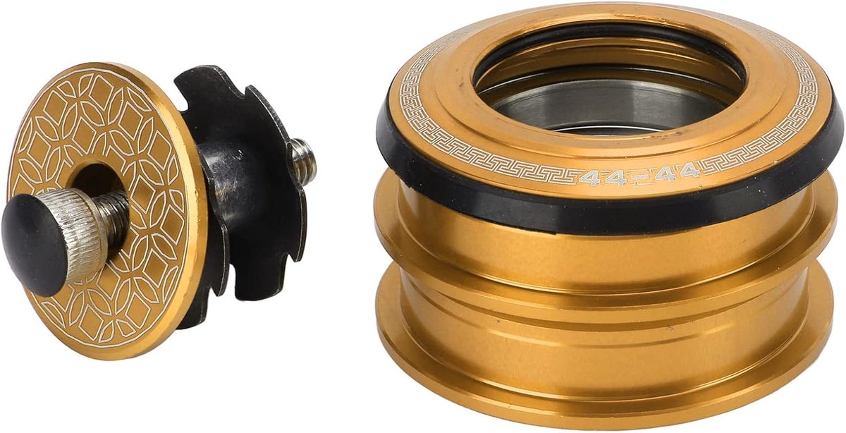 SnelShoppen - Fiets Headset Set, 2 Stuks 44MM Fiets Headset Lager, Dubbele Lagere Cycling Accessoire, Aluminium, Lichtgewicht, Goudkleurig
