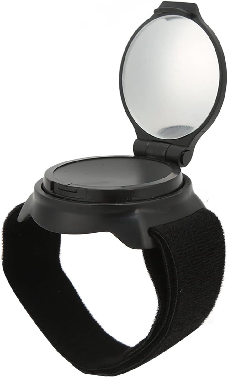 SnelShoppen - Fiets Spiegel met Zwart Nylon Polsband, Lichtgewicht Draagbare Armband Fiets Achteruitkijkspiegel voor Motorfietsen, Convex Ontwerp voor
