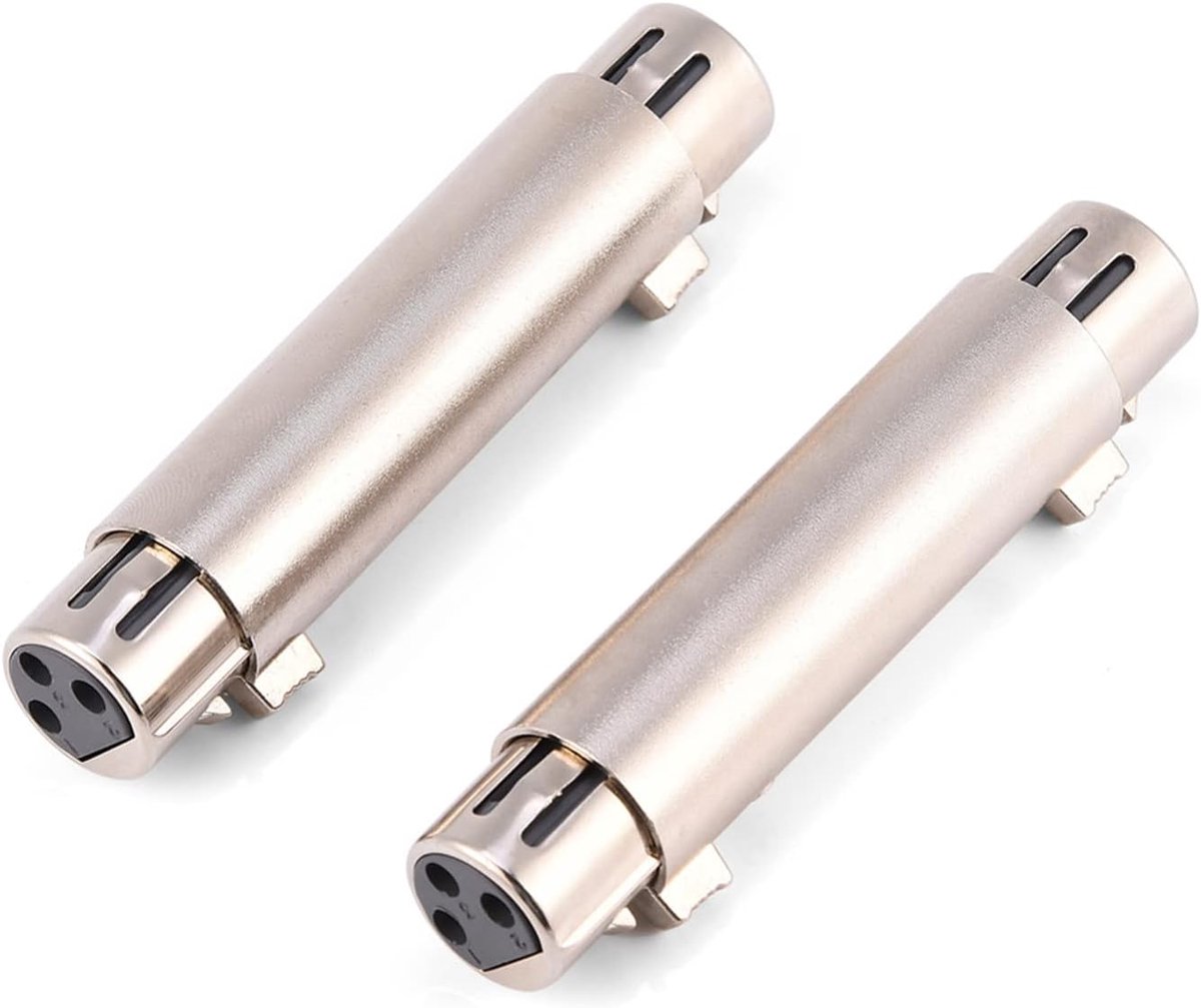 SnelShoppen - XLR Female Connector Set - 2 Stuks XLR Female naar Female Audio Microfoon Adapter Connector - Hoogwaardige Koper - Plug en Play - Duurza