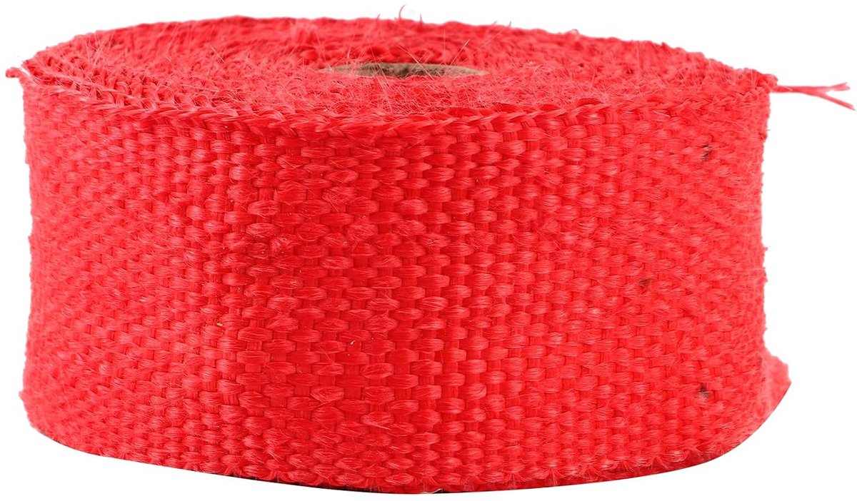 SnelShoppen - 1800℉ Hoge Temperatuur Bestendige Uitlaat Verpakking, Energiebesparende Brandstof, Glasvezel Isolatietape voor Auto Motor (Rood)