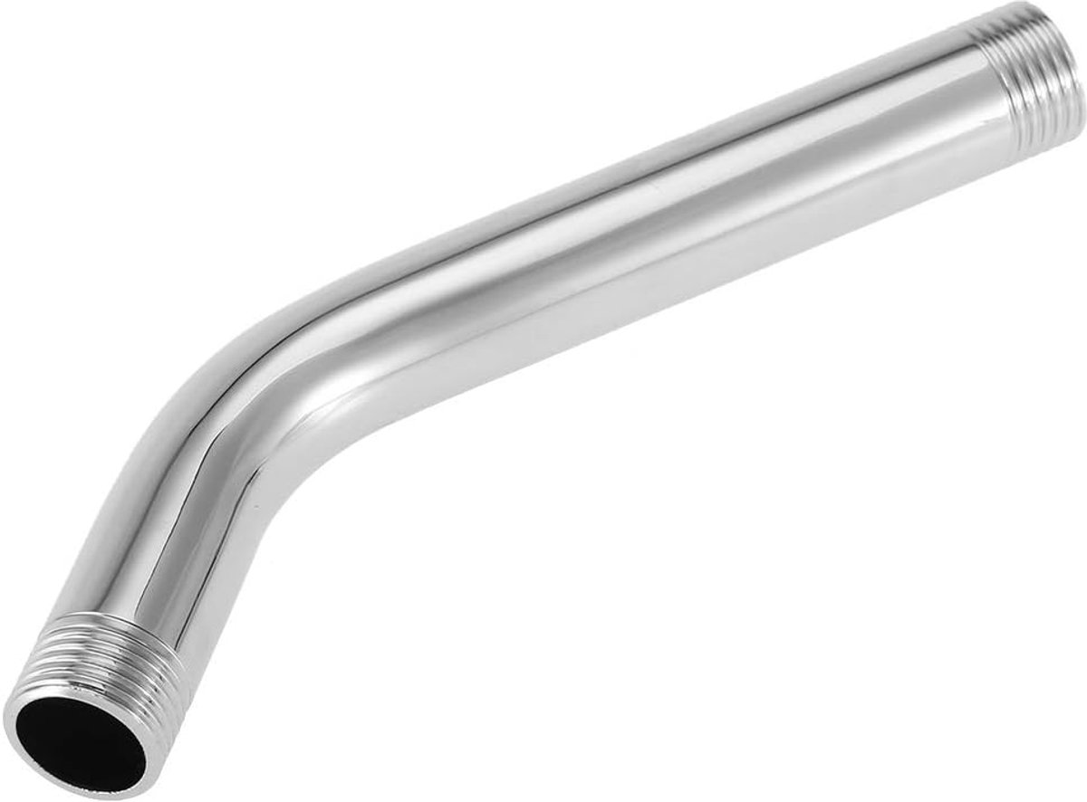 SnelShoppen - Ronde Douchearm RVS met Chroom G1/2 Inch Draadverbinder, Muurbevestiging voor Badkamer Plafond Douchekop - Modern, Robuust en Stijlvol
