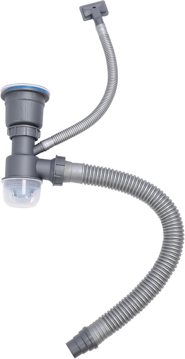 SnelShoppen - Leakproof Afvoer Set voor Keuken, Snelle Afvoer, RVS en PVC, Voor Enkele Kom, Duurzaam en Onderhoudsvriendelijk