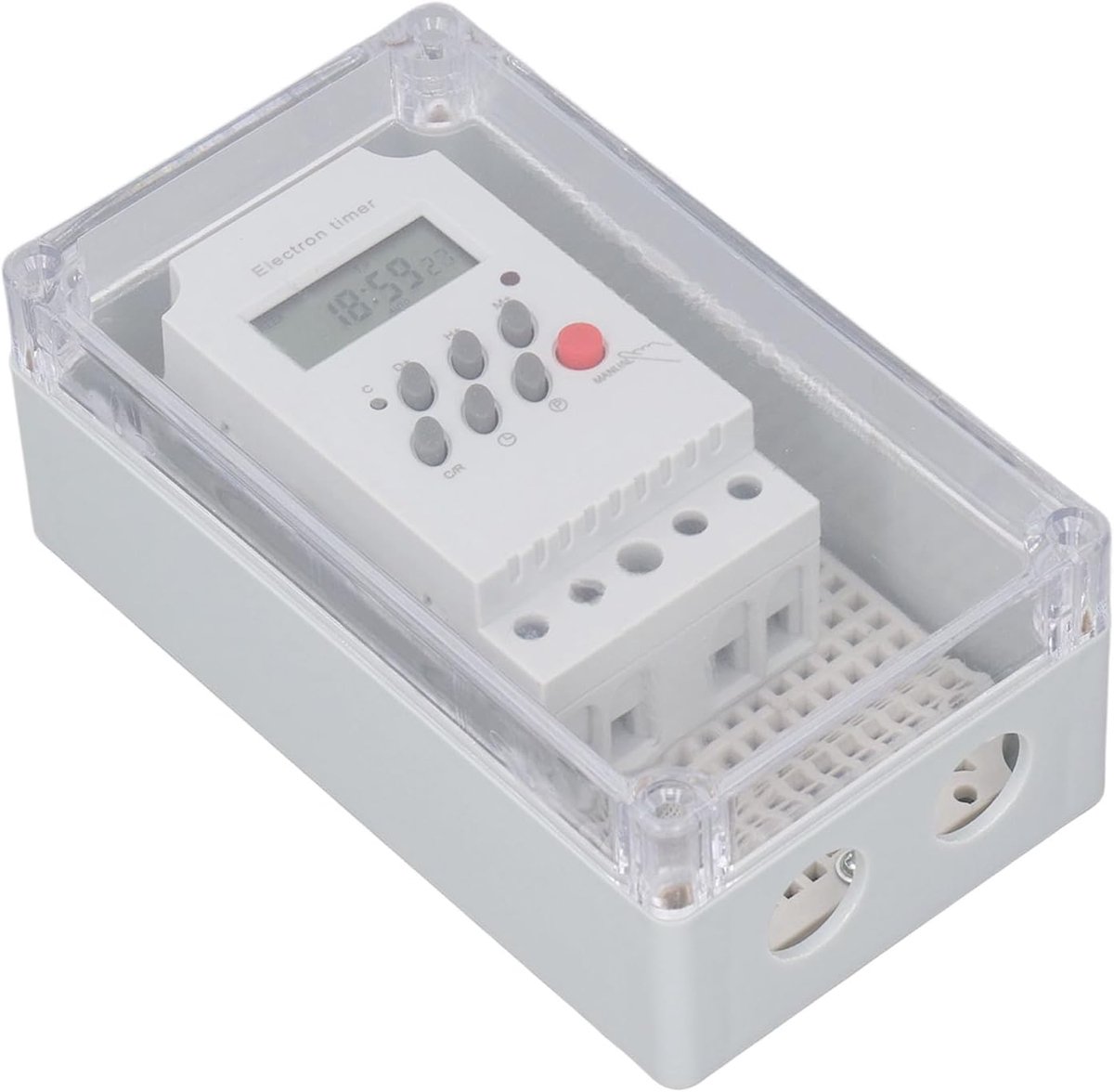SnelShoppen - Poolpomp Timer, 7 Dagen 28 On/Off Programmeerbare Schakelaar, Buiten Waterproof Timerdoos voor Zwembadpomp, Waterverwarmer SPA, Motor (A
