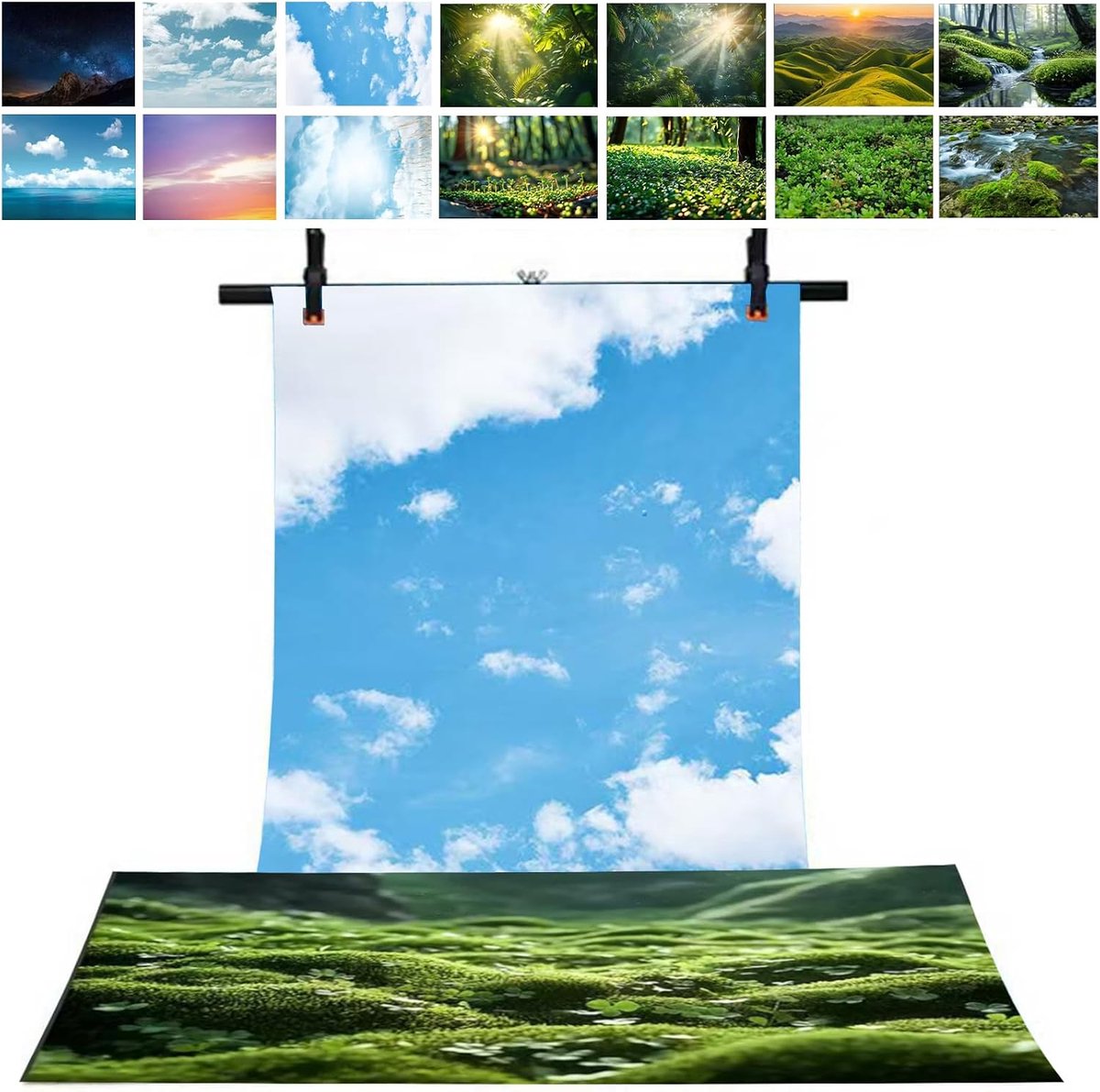 SnelShoppen - 7Pcs 14 Patronen 3D Dubbelzijdige Fotografie Achtergrondpapier, Waterdicht Herbruikbaar 34x23 Inch Flat Foto Tafelachtergronden voor Voe