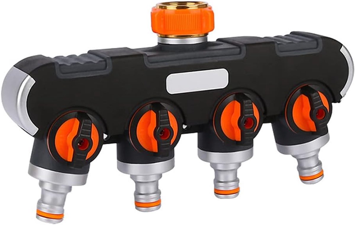 SnelShoppen - 4-Weg Tuinslang Splitter Heavy Duty Water Slang Adapter 3/4" Slang Aansluiting Voor Buiten En Binnen Gebruik