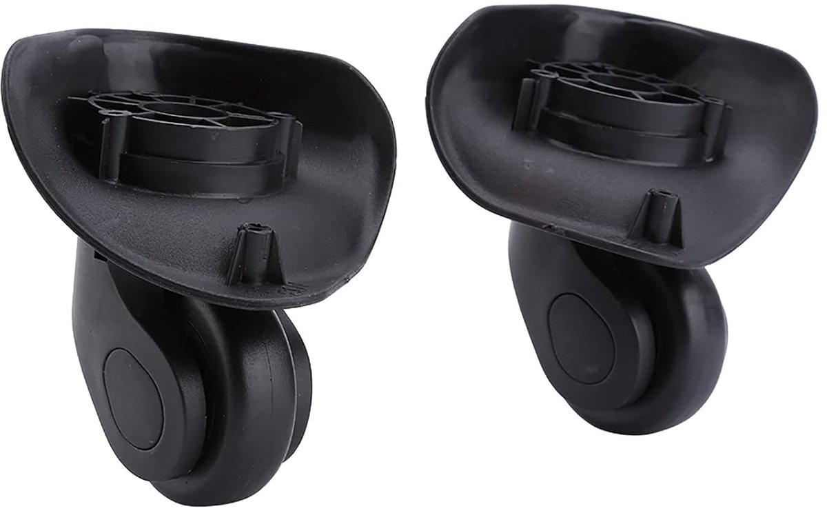 SnelShoppen - 2 Stuks Vervangwielen voor Kantoorstoelen - Universele Zwenkwielen - Hoogwaardige Rubber Wielen voor Reisbagage - Geschikt voor Houten V