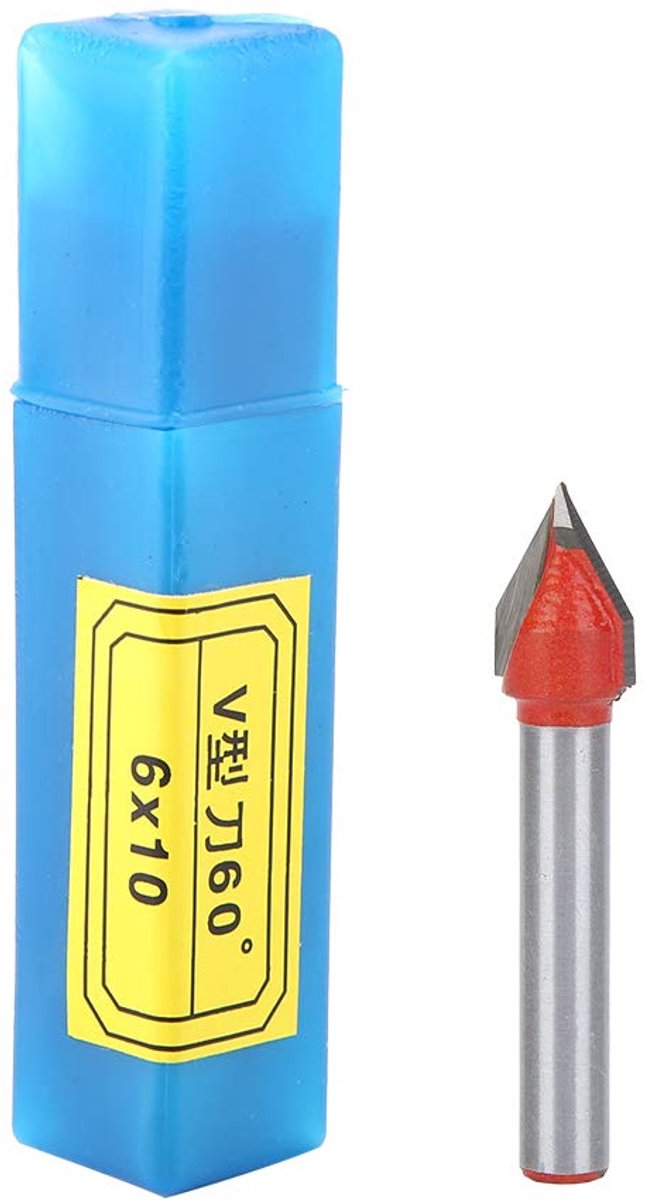 SnelShoppen - Router Tungsten Staal CNC V-Groef Beitels Set - 60 Graden 6mm Schacht 10mm Snijdia - Perfect voor Houtsnijwerk en 3D Signmaking