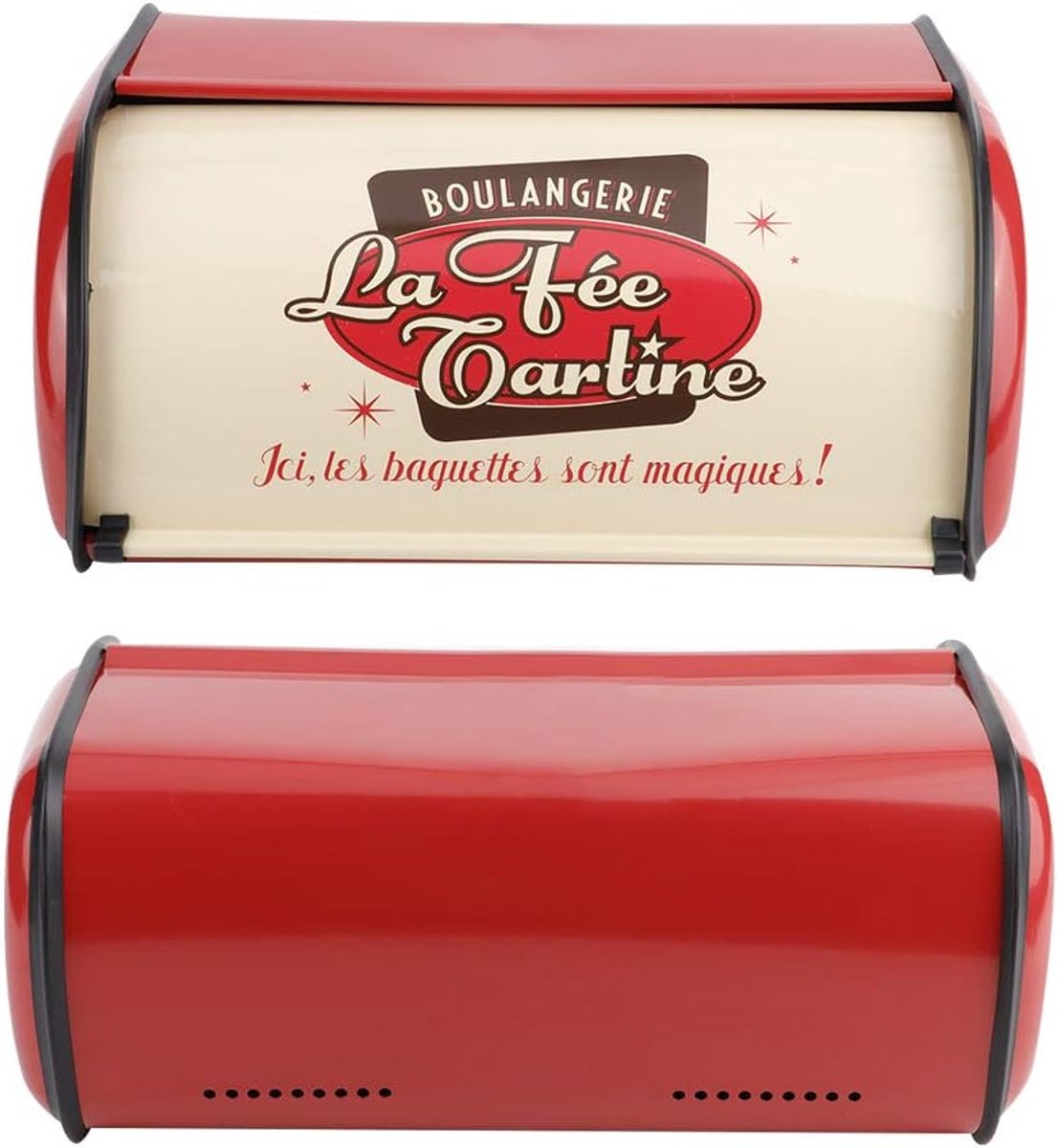 SnelShoppen - Duurzame Brooddoos Broodcontainer Metaal voor Brood in Keuken (Rood) - Grote Capaciteit, Antislip, Perfect voor Bakken en Decoratie