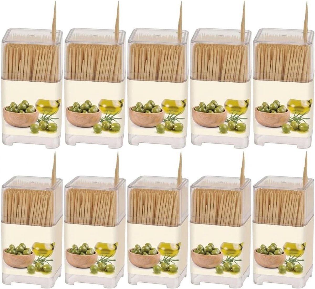 SnelShoppen - Premium houten tandenstokers, cocktailprikkers van onbehandeld hout, 450 stuks in mini box, ideaal voor feest, snacks, dental hygiene, t