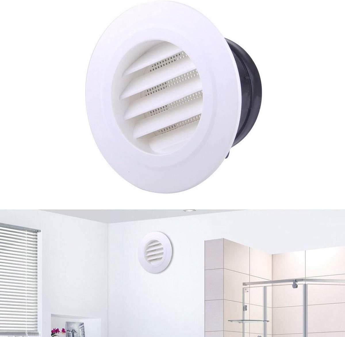 SnelShoppen - Baceyong Ronde Ventilatie Rooster, Afzuigkracht Voeding Afzuigklep Ventilatie Deksel 75-200mm, Wand- of Plafondmontage, Hoogwaardige ABS