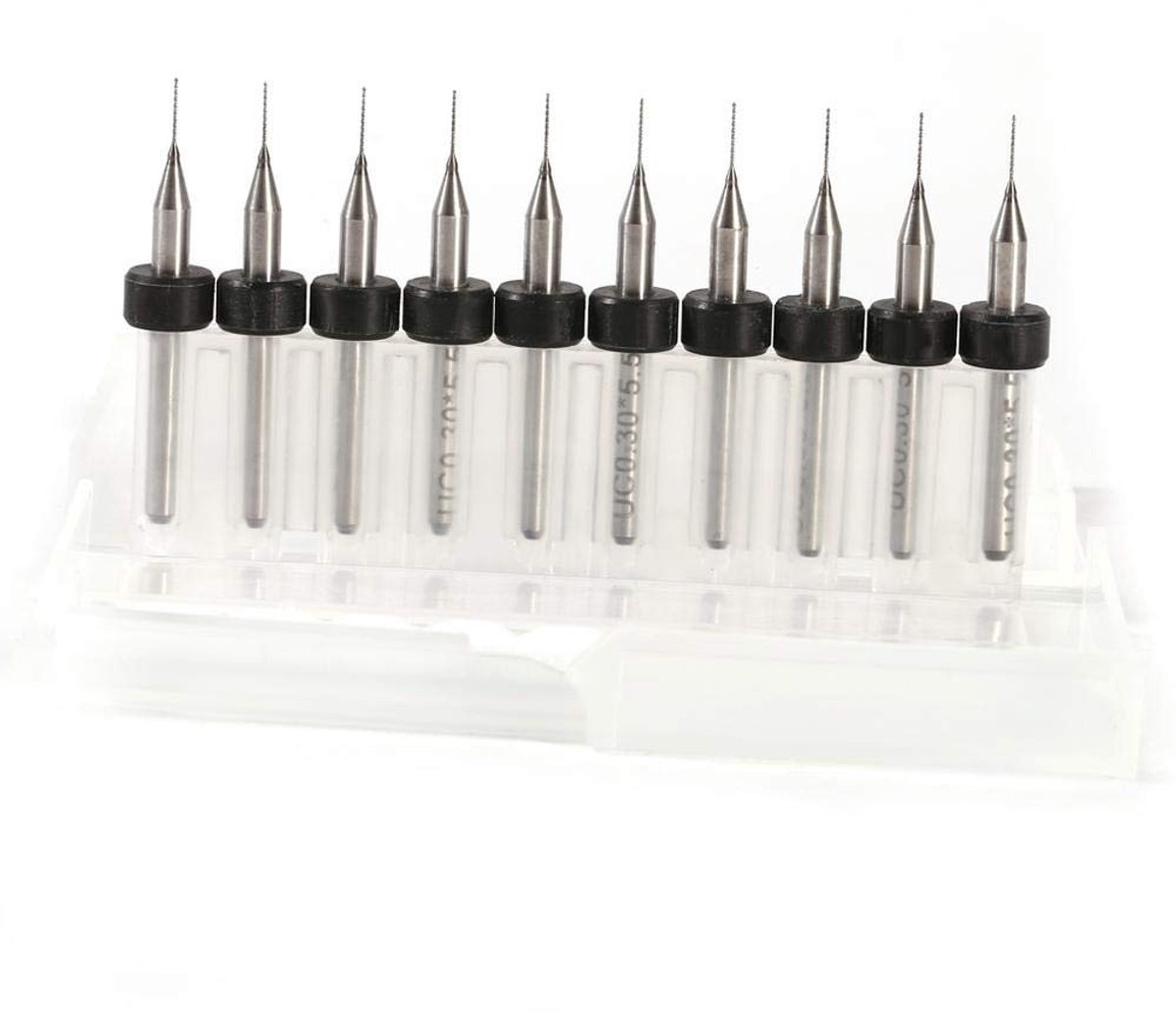 SnelShoppen - 10 Stuks Circuits Board Boor 0.3mm PCB Micro Graveer Carbide Micro Boor Gereedschap Set voor Precisie Boren in Harde Materialen