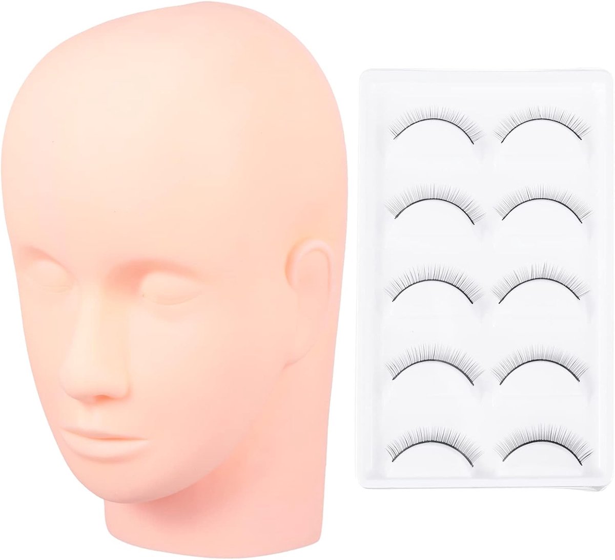 SnelShoppen - Minkissy Oefen Trainingshoofd voor Wimperextensions - Cosmetisch Mannequin Hoofd - Perfect voor Make-up Oefening - Meerdere Toepassingen