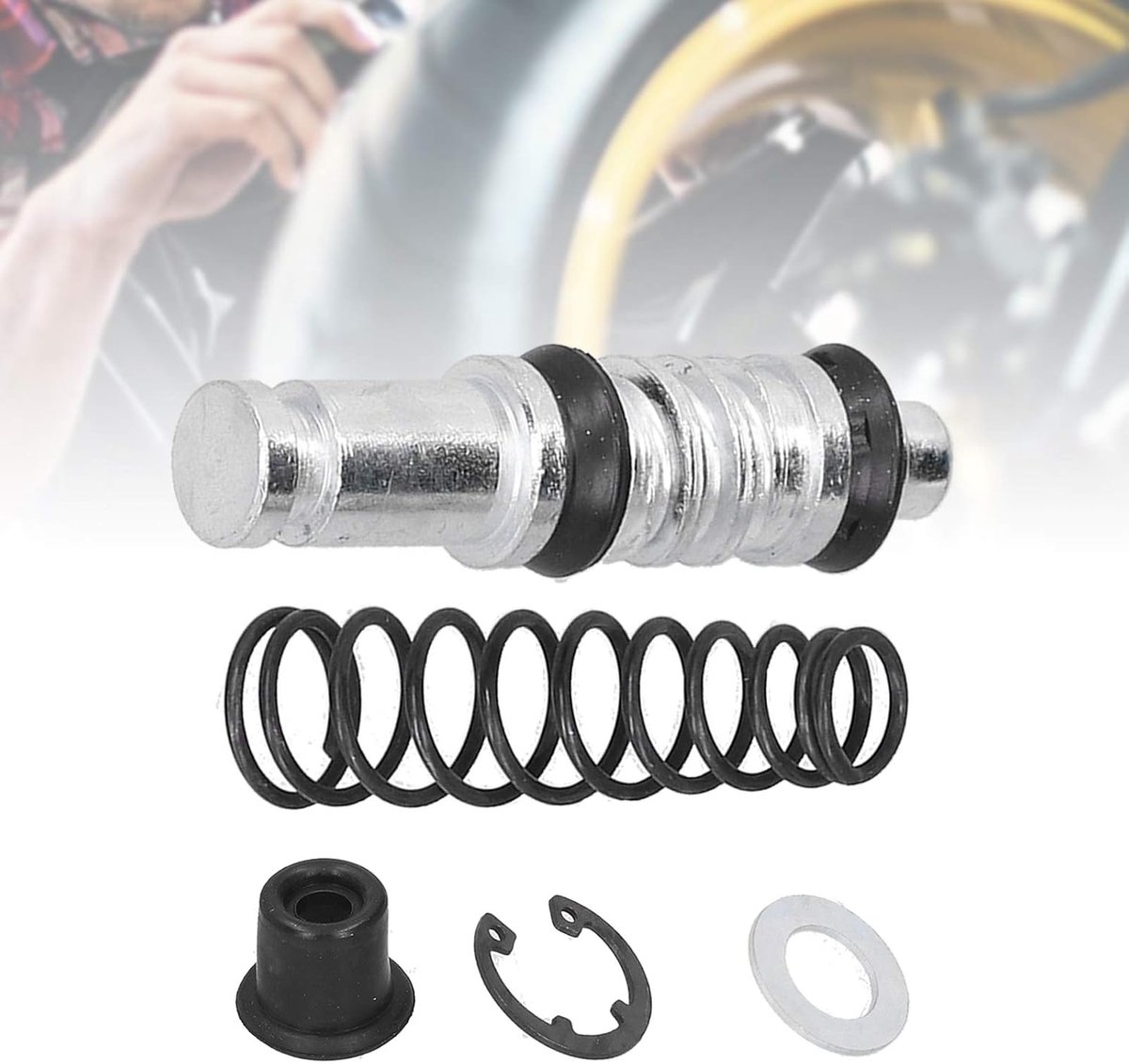 SnelShoppen - Master Cylinder Reparatieset Motorfiets Koppeling Rempomp Reparatieset met 1 Piston Plunjer, 2 Ringen, 1 Veer, 1 Rubber Accessoire