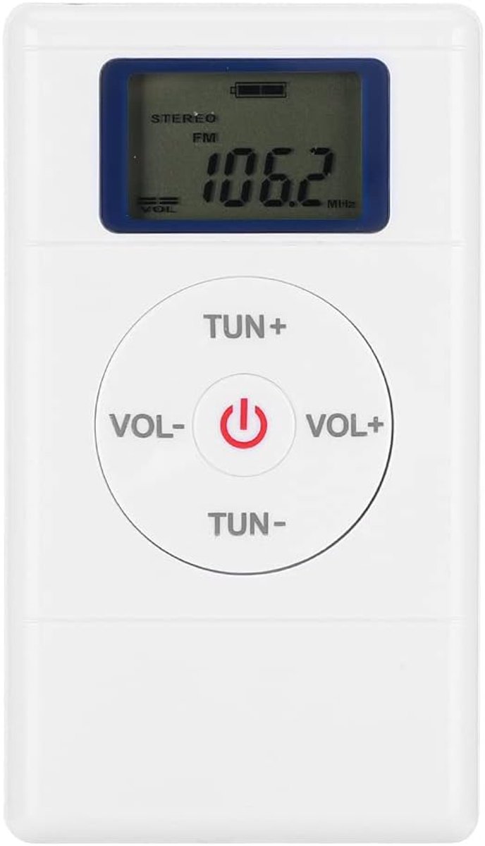 SnelShoppen - Mini Digitale Tuning FM Radio 60-108MHZ Draagbare Stereo Radio met Hoge Gevoeligheid, LCD Scherm, Oordoppen en Draagriem voor Joggen, Hi