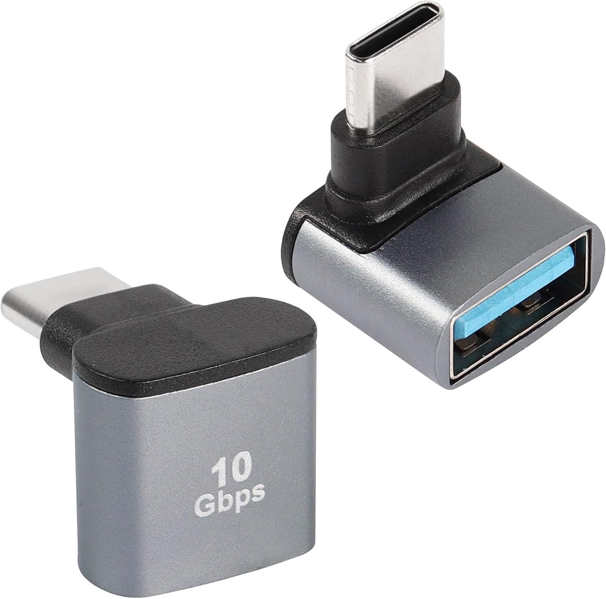 QIANRENON 90° Angle USB C to USB 3.1 OTG Adapter 10Gbps Type C Male to USB 3.1 Female Right Angle Link USB 3.2 Gen 2 - ShopVlot
