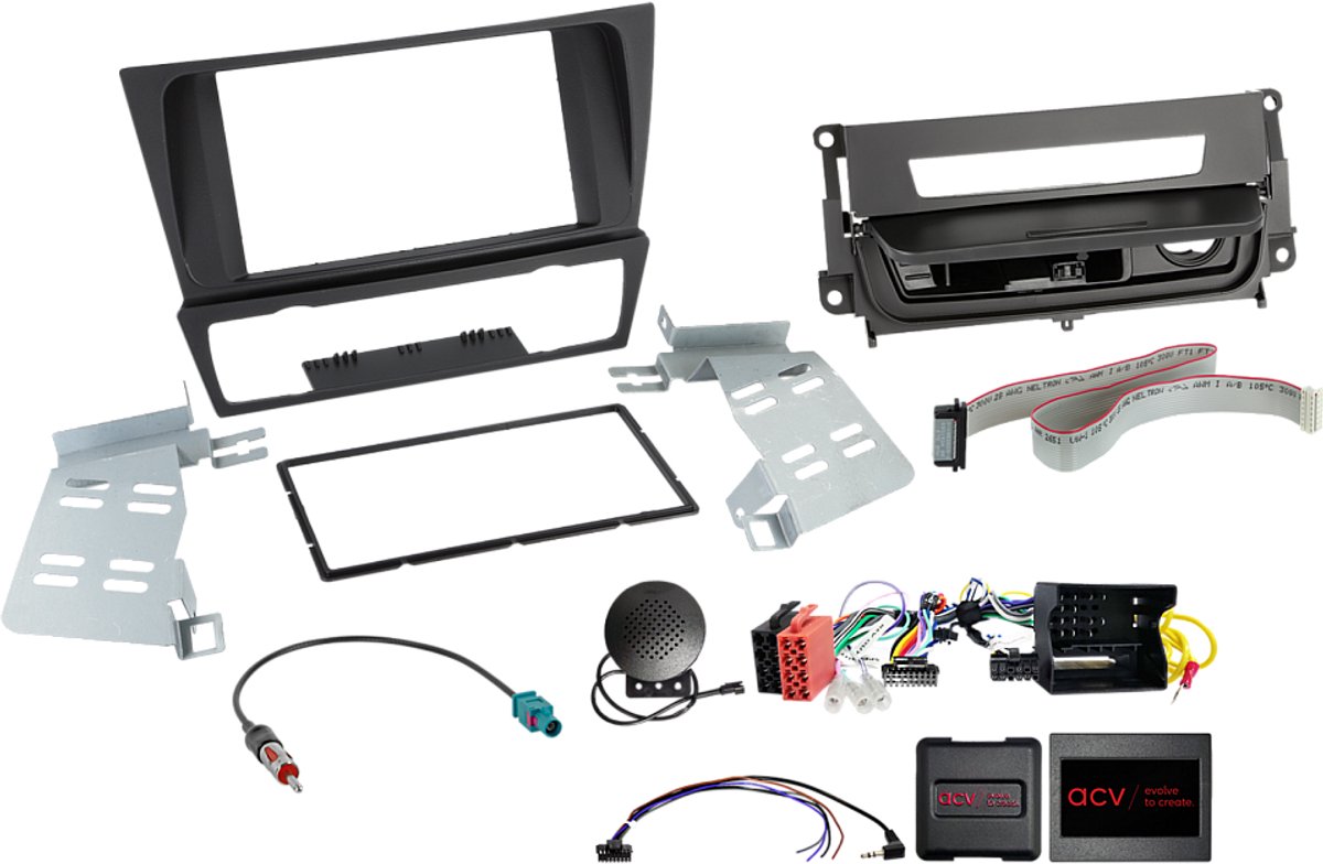 2-DIN Kit BMW 3series met smoker package zwart SWC/antenna