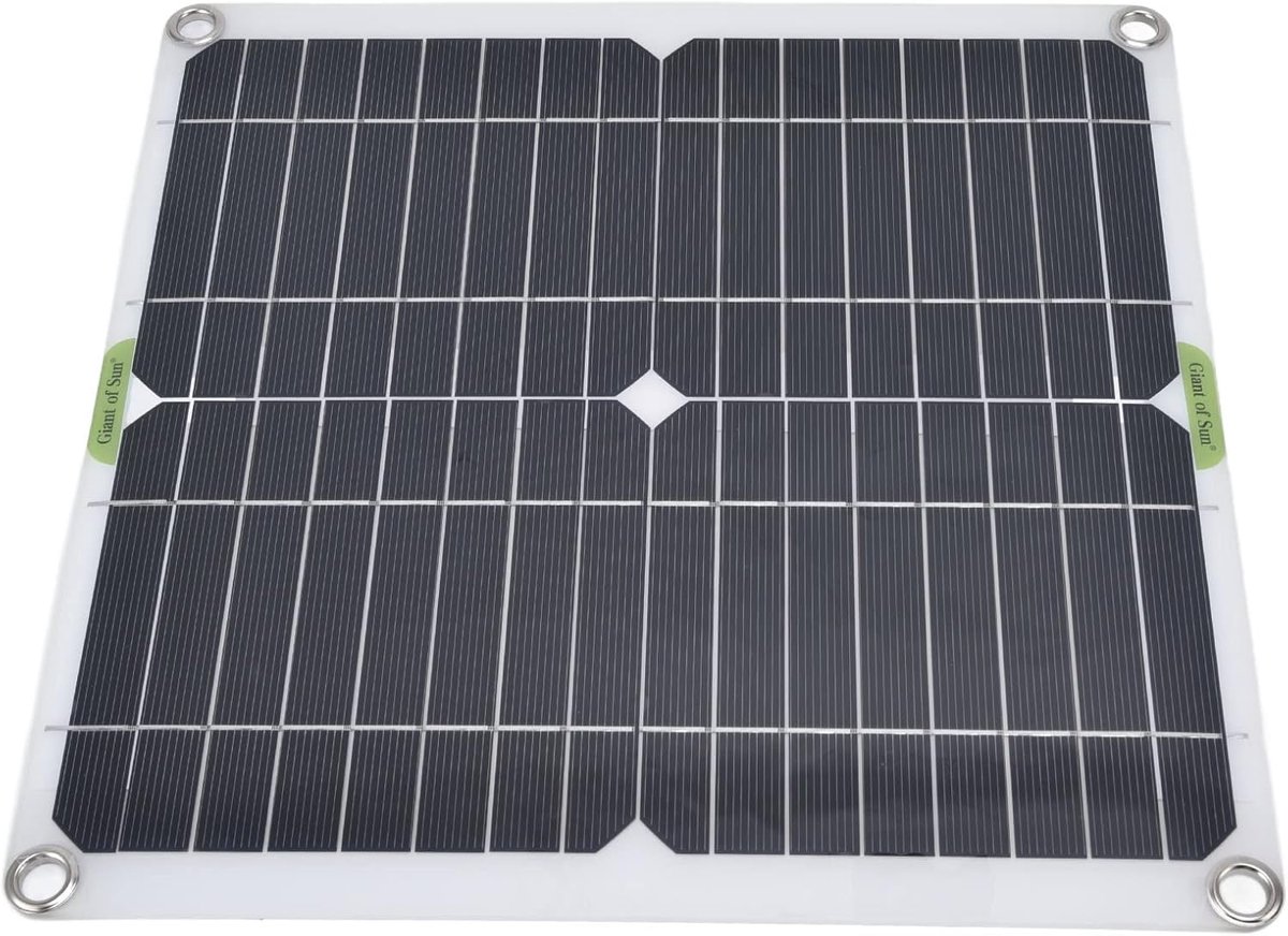 SnelShoppen - 200W Zonnepaneel 5V 3A Waterdicht Draagbare Zonnecharger met Autolader Krokodillenklem 4 Zuignappen voor Motorhomes, Camping, Boot, Verl