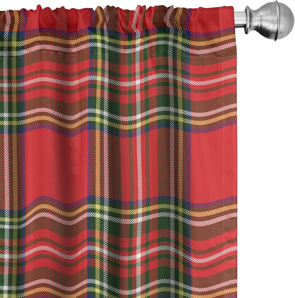 ABAKUHAUS Plaid Curtains 2 Piece Set, Irish Cultural Classical, Lightweight for Living Room and Bedroom, 150cm x - ShopVlot