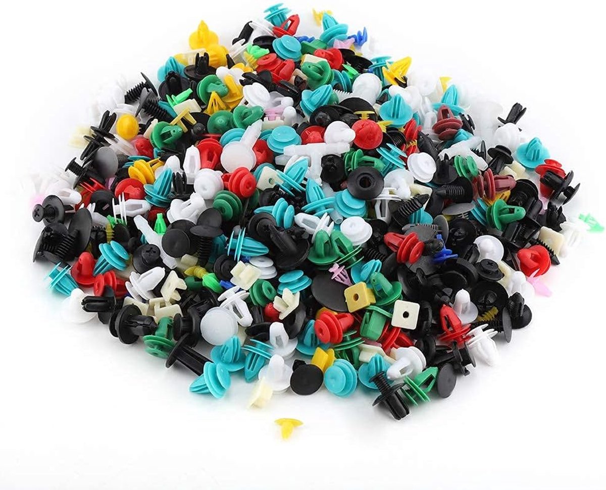 SnelShoppen - 500 Stuks Universele Auto Deur Trim Clip Diverse Bevestigingshouders, Push Rivets, Hoogwaardige Kwaliteit, Ideaal voor Deurtrim, Bumperk