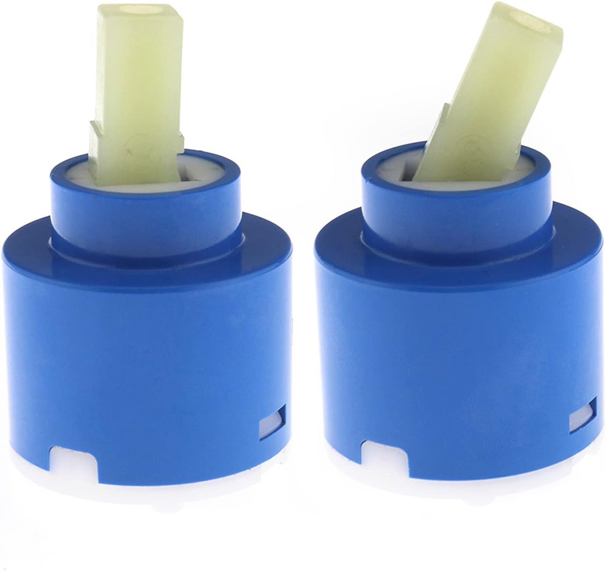 SnelShoppen - 2x Keramische Schijf Cartridges 40mm voor Badkamer Mengkraan, Vervangingsset met Plastic en Keramiek voor Douche, Bad, Wastafel en Bidet