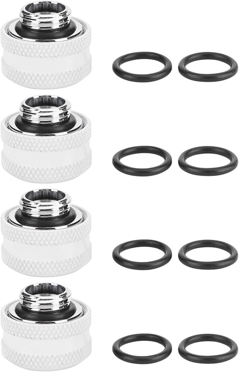 SnelShoppen - YGKN Waterkoeling Koppeling voor 16mm Buitendiameter Rigid Buizen - 4 Zwarte Stuks - Hoogwaardige Messing Materialen - Duurzaam en Lekvr