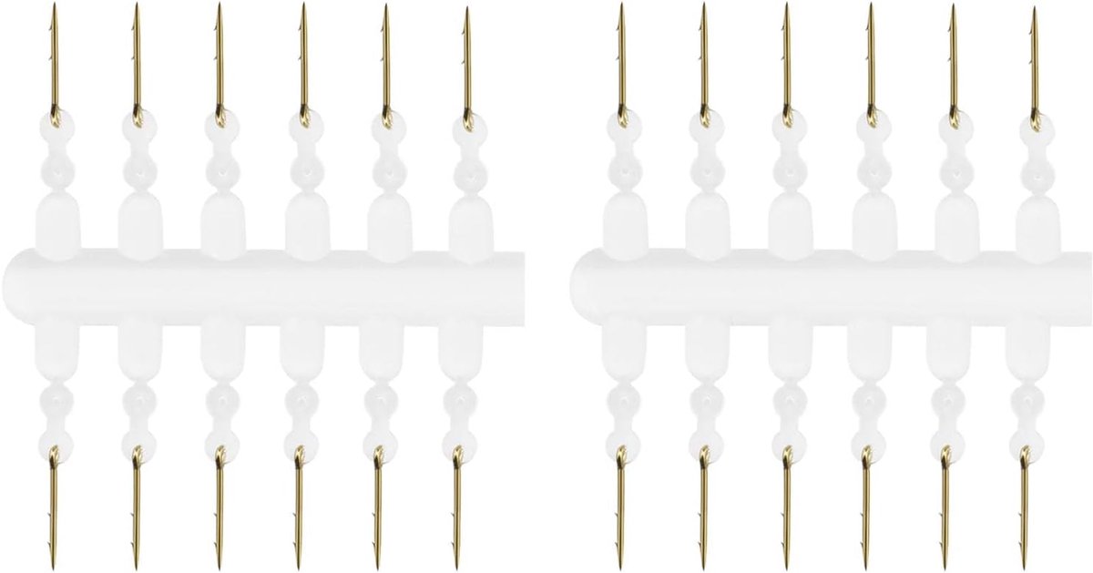 SnelShoppen - 24 Stuks Karper Aas Spike met Barbs en Siliconen Maïs Ronnie Haar Rig Karper Voederhengels Gereedschap voor Worm en Maïs Aas Vissen Acce