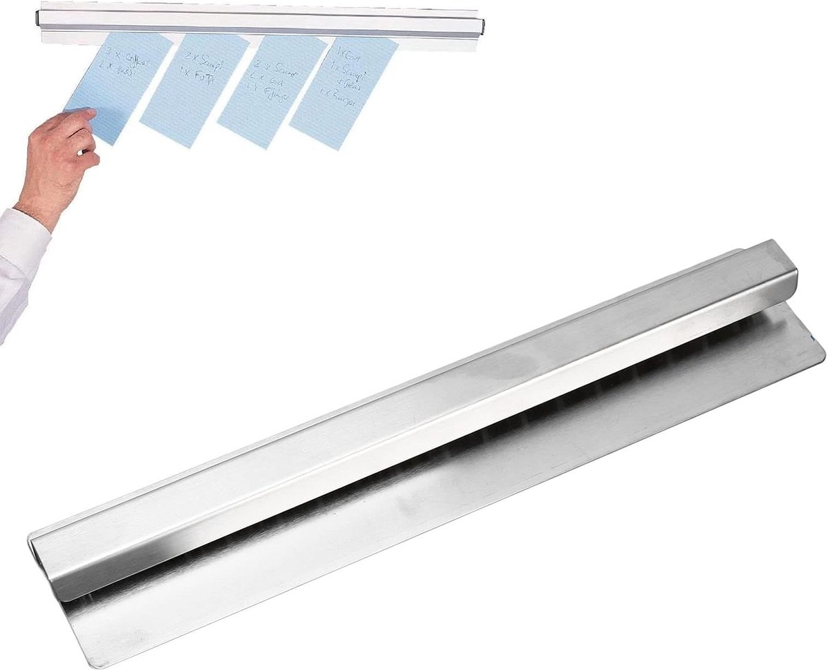Rvs slide rack 50cm - bevestigbaar met tape - eenvoudig te installeren - ideaal voor restaurant en kantoor - ShopVlot