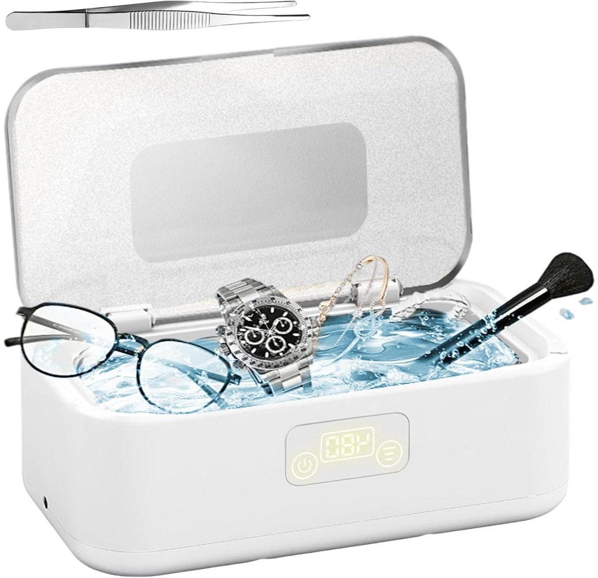 Ultrasoon Reinigingsapparaat - Sieraden & Brillenreiniger - Grondig Reinigen - 5 Reinigingsmodi - 800 ml - Wit