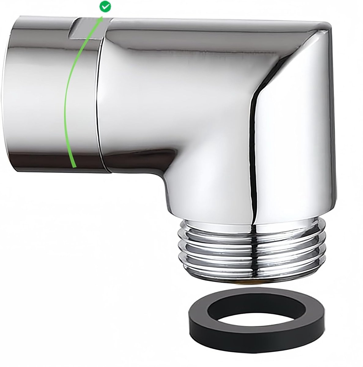 SnelShoppen - Shower Head Adapter - Solide Messing 135 Graden Douche Elbow Adapter - G1/2 Inch Douchekop Verlengarm Connector (Chroom, Rotatable, 90°)