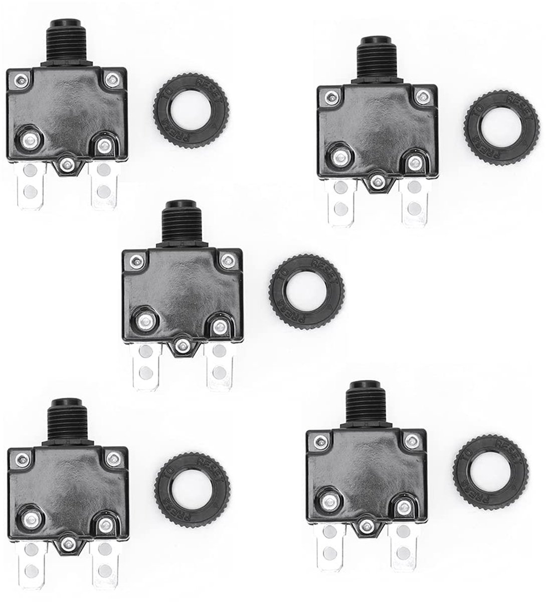 SnelShoppen - 5pcs Elektrische Luchtcompressor Circuitbreaker 12A, Overbelasting Bescherming Schakelaar, Industriële Gebruik, Compact en Praktisch