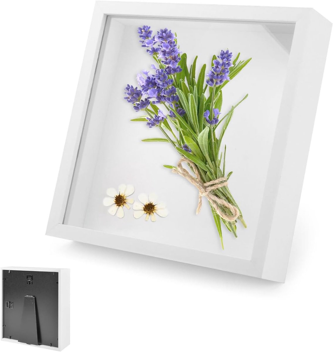 SnelShoppen - 3D Fotolijst, Vierkante Bloemenlijst, 30x30 cm, Houten Fotolijst met Transparante Acryl Voorzijde, 3 cm Diepte, Perfect voor Familieheri