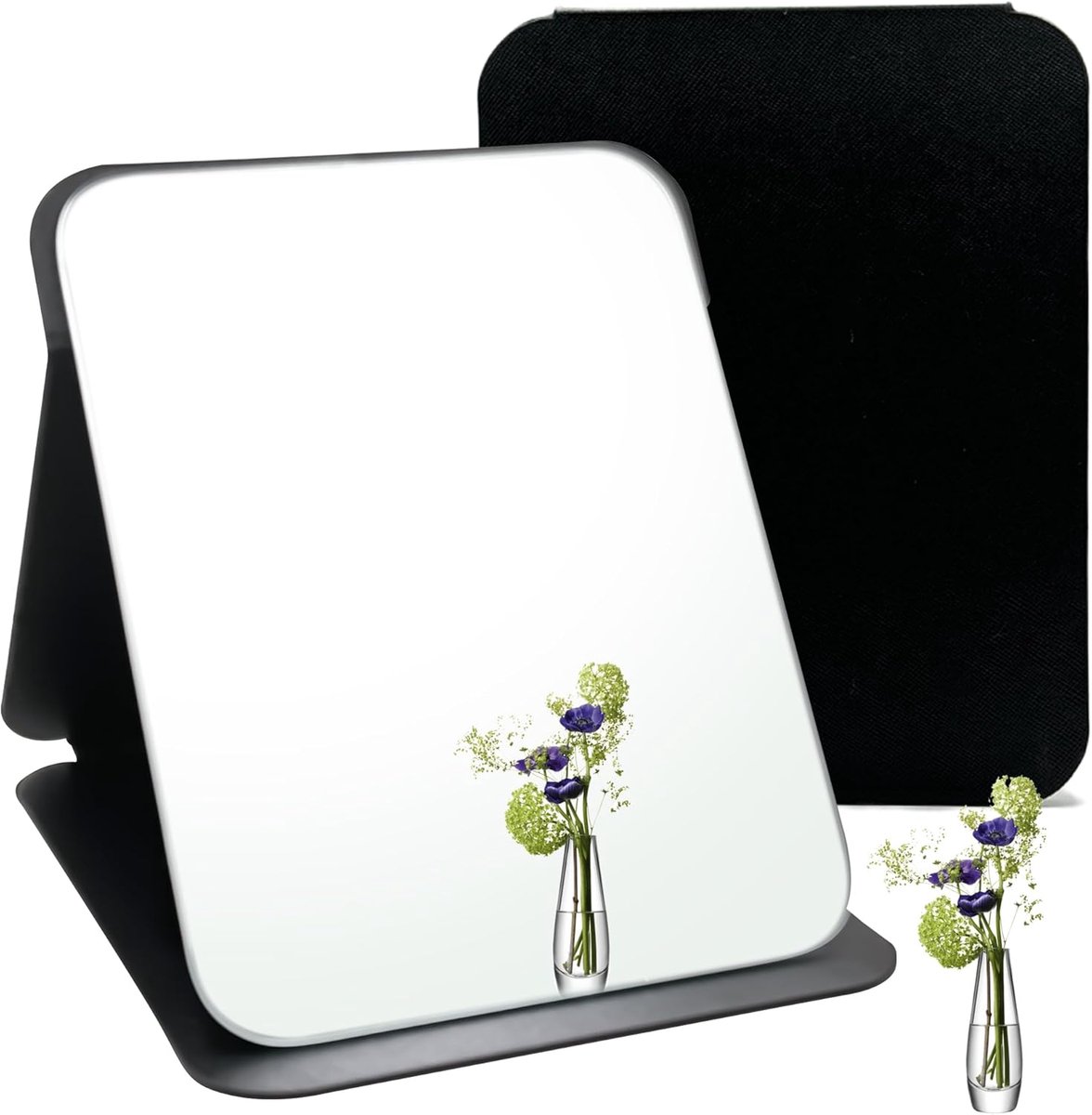 SnelShoppen - Table Mirror, Reismirror, Vouwmake-up Spiegel, Staande Spiegel, Klein en Draagbaar voor Tafel, Handheld, Thuis en Reizen, 26 x 18 cm