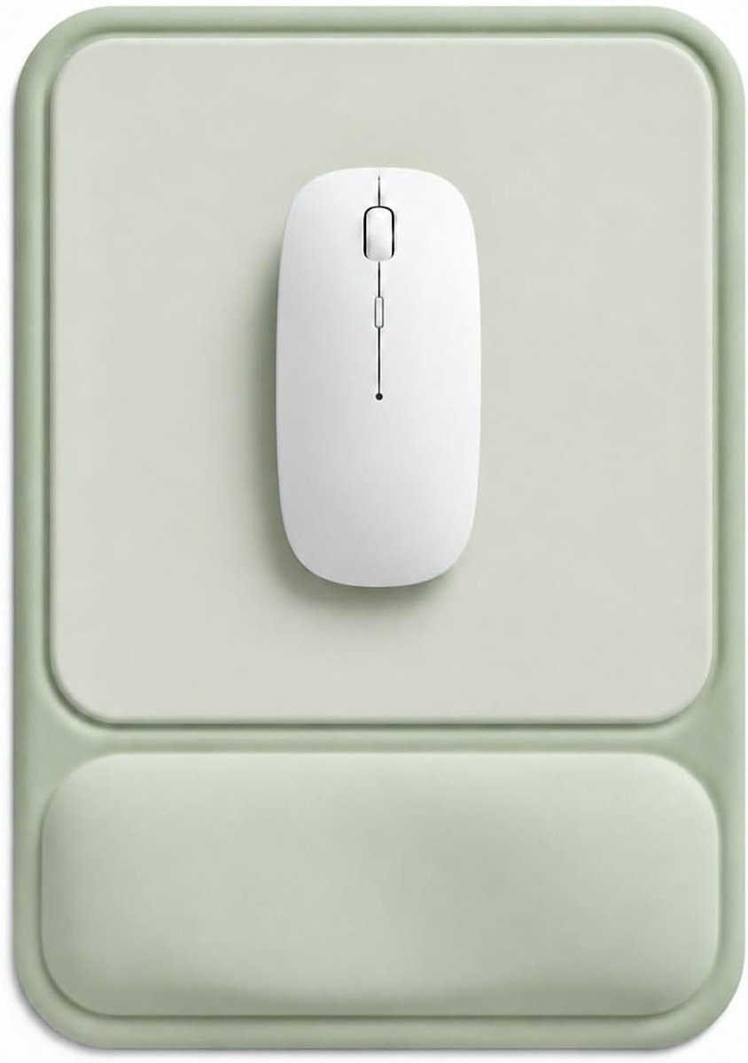 SnelShoppen - Ergonomische Muismat met Holle Polssteun van Gel, Antidruk Design, Antislip Ondergrond, Verhoogd Comfort voor Kantoor & Gaming (Groen)