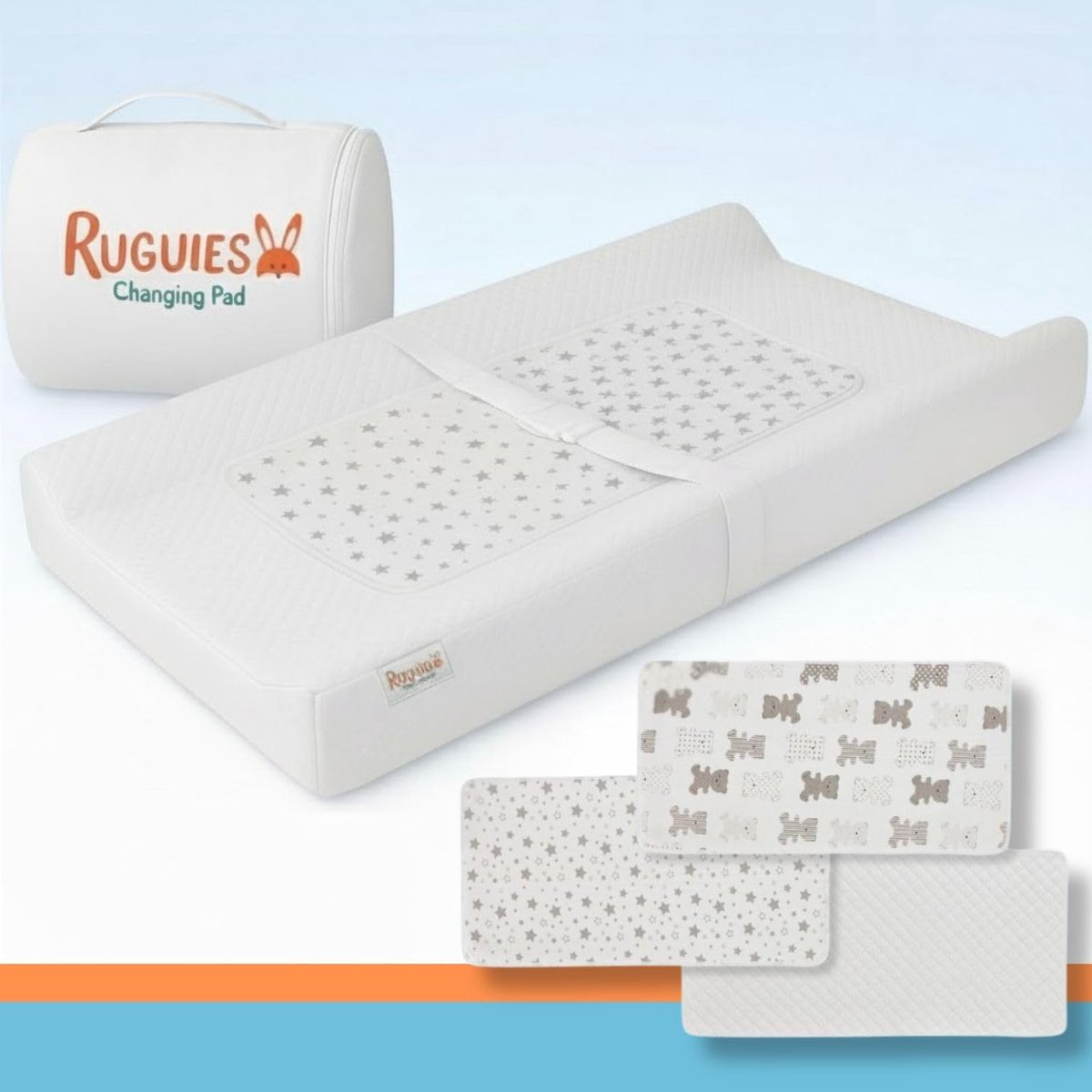 SnelShoppen - Foam Companion voor Baby - Veilig Verschoonmatje met Antislip Onderkant, Opstaande Zijkanten, en Bevestigingsriemen - Ideaal voor Versch