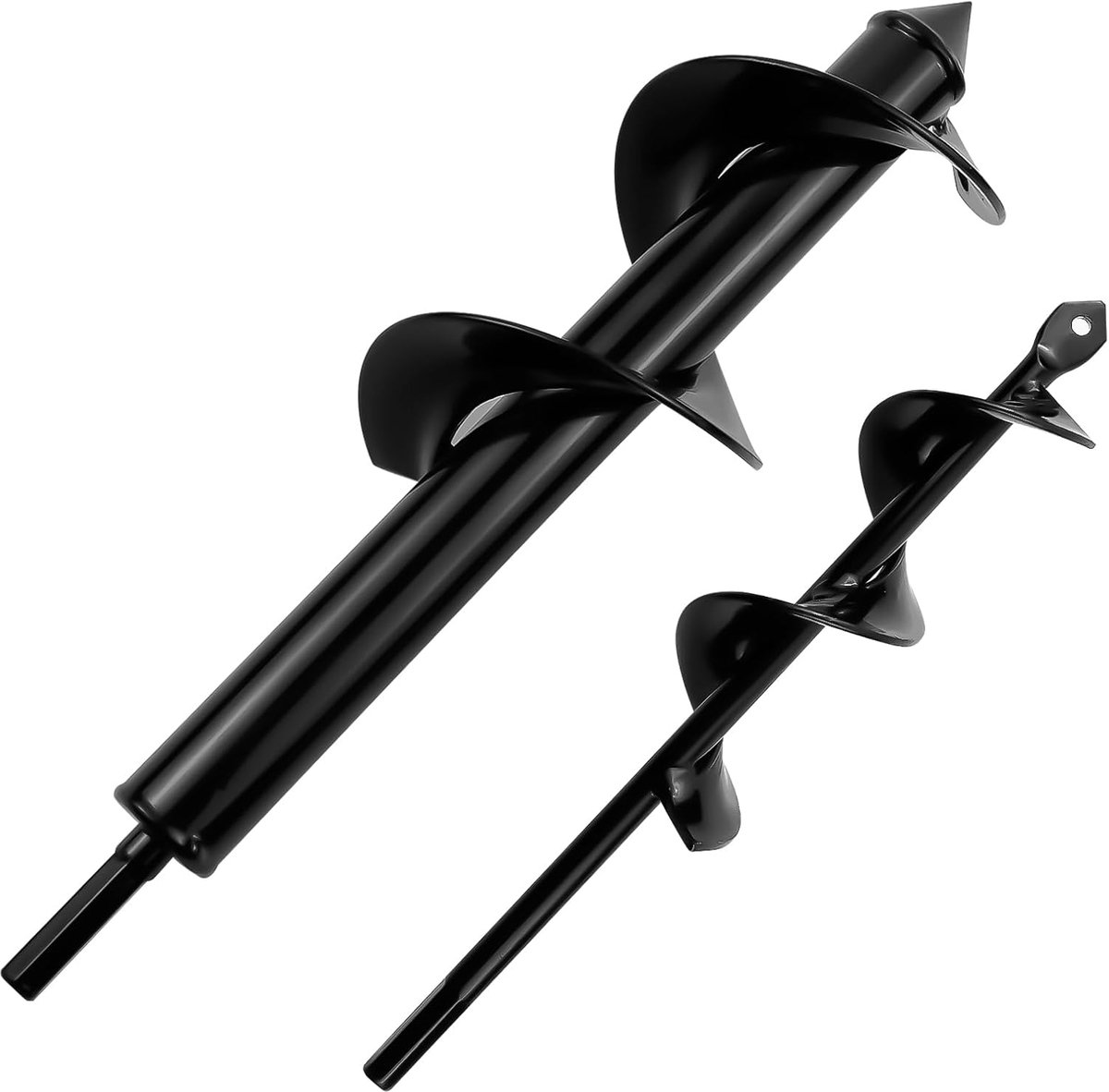 SnelShoppen - Ground Drill voor Accuschroevendraaier - Auger Tuinboor Set 8 cm x 30 cm + 4 cm x 22 cm - Geschikt voor Diverse Bodemtypes - Zwart - Tui