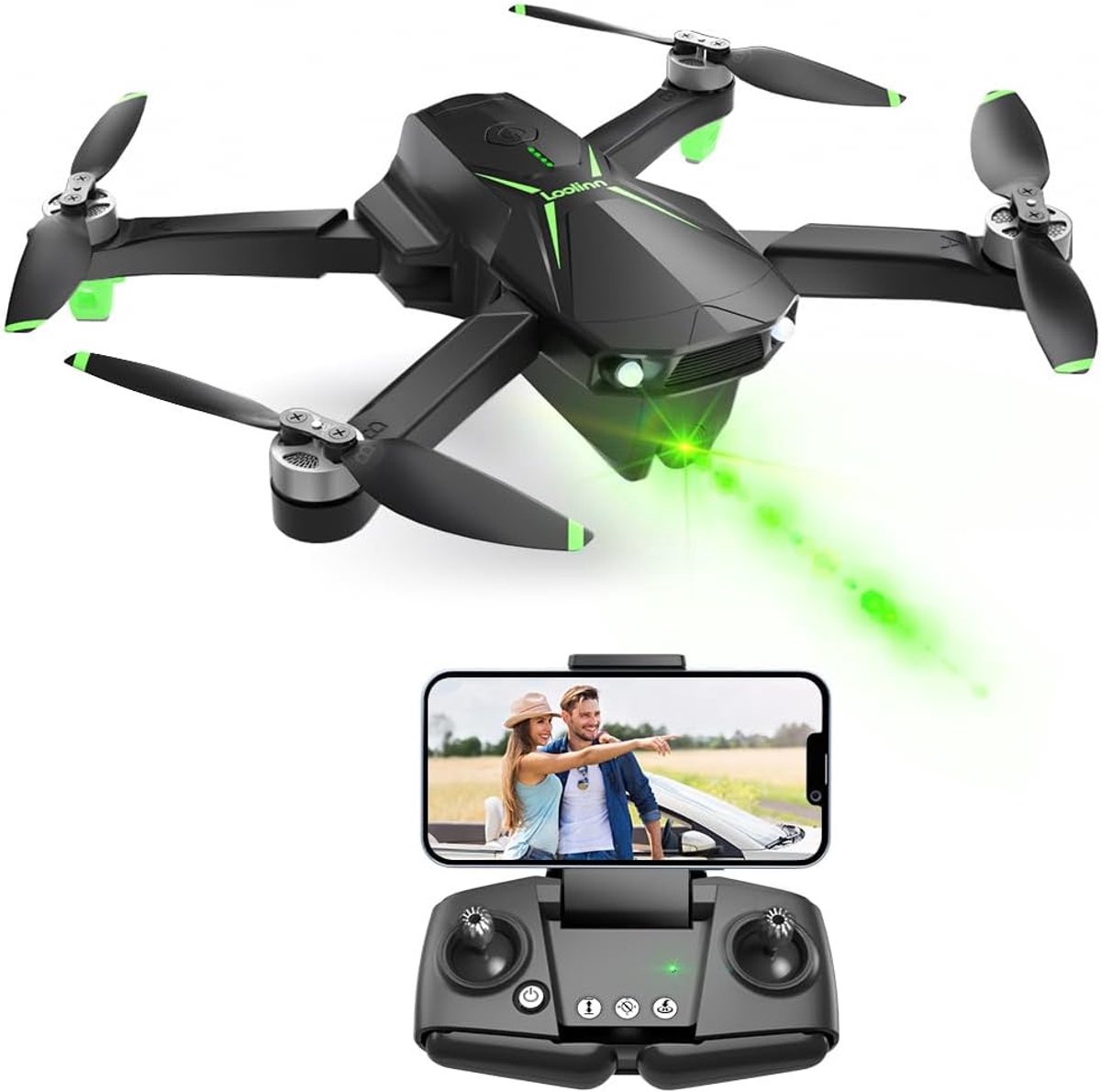 SnelShoppen - Drone met Camera 4K voor Kinderen - Onder 250g, 50 Minuten Vliegtijd, Twee Batterijen, 4K Foto's, 2K Video's, GPS Terugkeerfunctie, C0 -