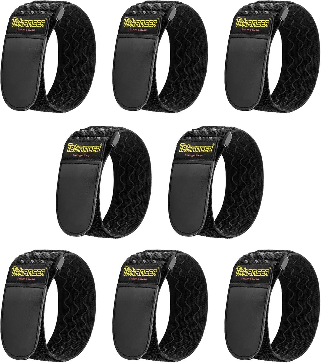 SnelShoppen - Trilancer Elastische Straps 12" x 2" (8 stuks) Antislip Multifunctionele Haakbanden voor Accu's, Kabels, Tuinslangen, Fietsen, Motorhome