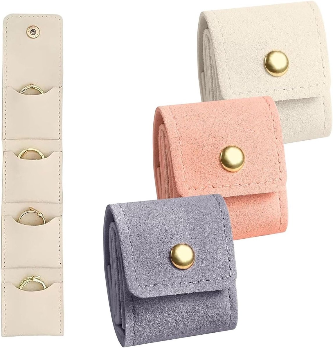 Mini Reistassen voor Sieraden - Draagbare Vouwbare Organizer, Multifunctionele Sieradenbox en Make-up Etui voor Reizen, Perfect voor Kleine Accessoires
