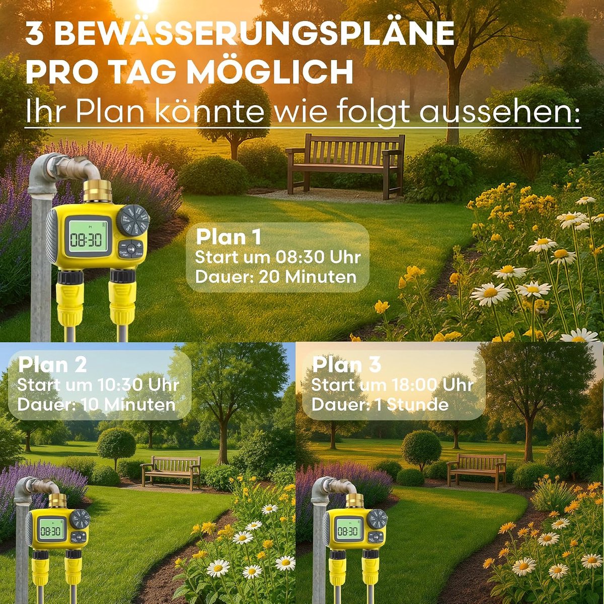 SnelShoppen - Digitale Irrigatie Timer met 2 Uitgangen, IP55 Waterdicht, Regenvertraging en Slimme Irrigatiebesturing voor Tuin en Gazon
