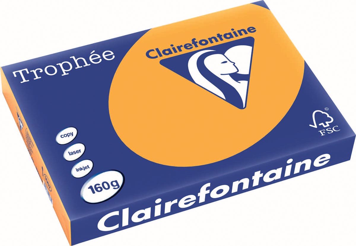 Clairefontaine Trophée Pastel | gekleurd papier | A3 | 160 g | 250 vel | oranje