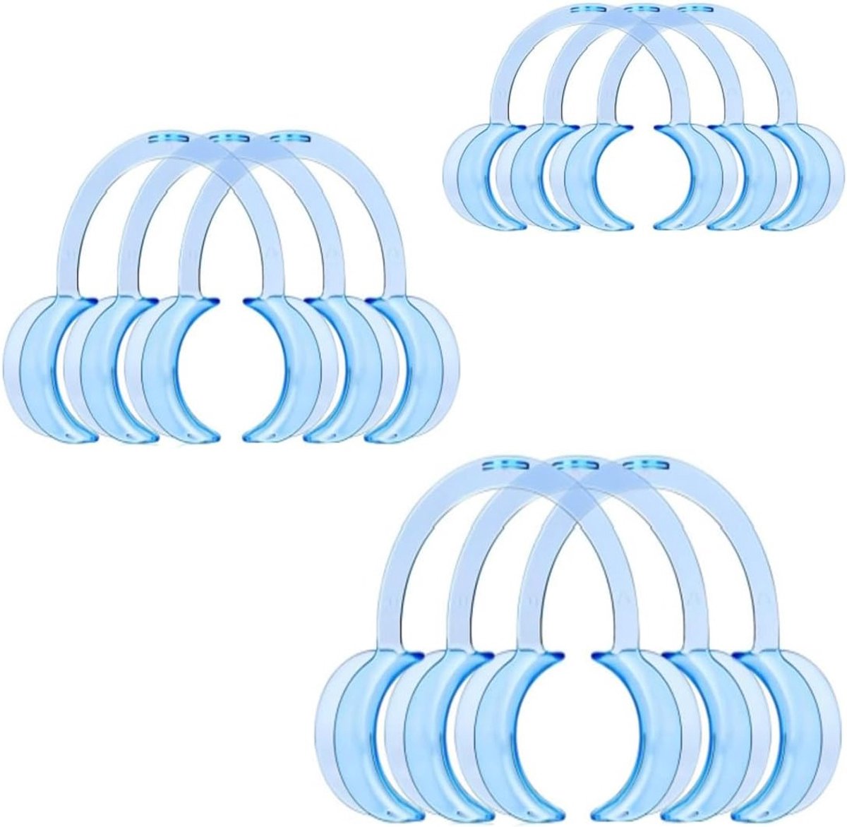 C-Shaped Cheek Puller Set van 12 Stuks voor Tandarts, Mondverzorging en Tanden Bleken, Verkrijgbaar in 3 Maten