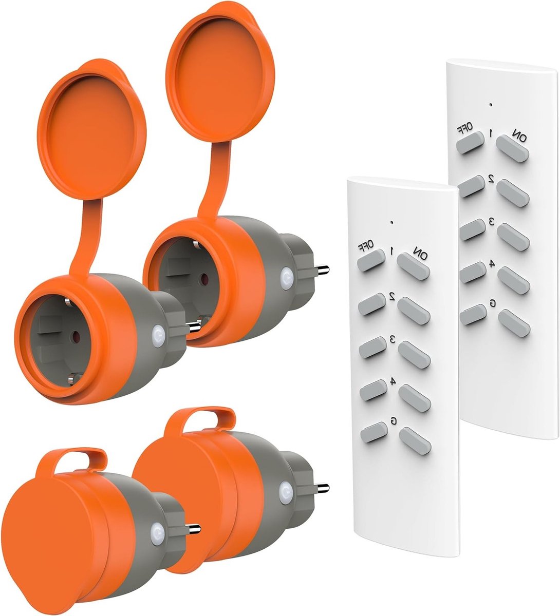 Set Draadloze Buitenstopcontacten met Afstandsbediening IP44 Waterdicht